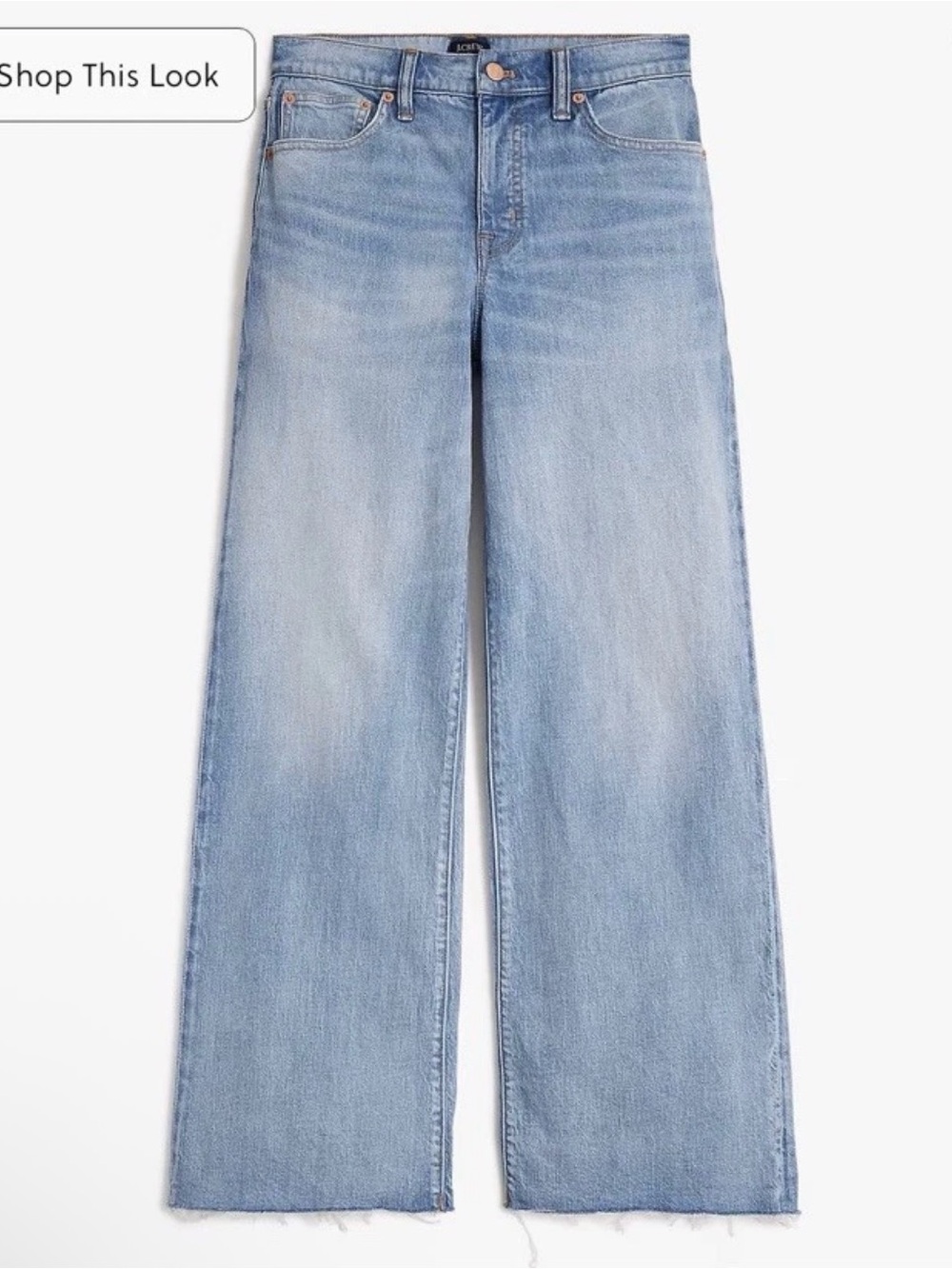 NWT J.Crew Factory Curvy Wide-Leg Cropped Jean Spring Storm Wash Size 30